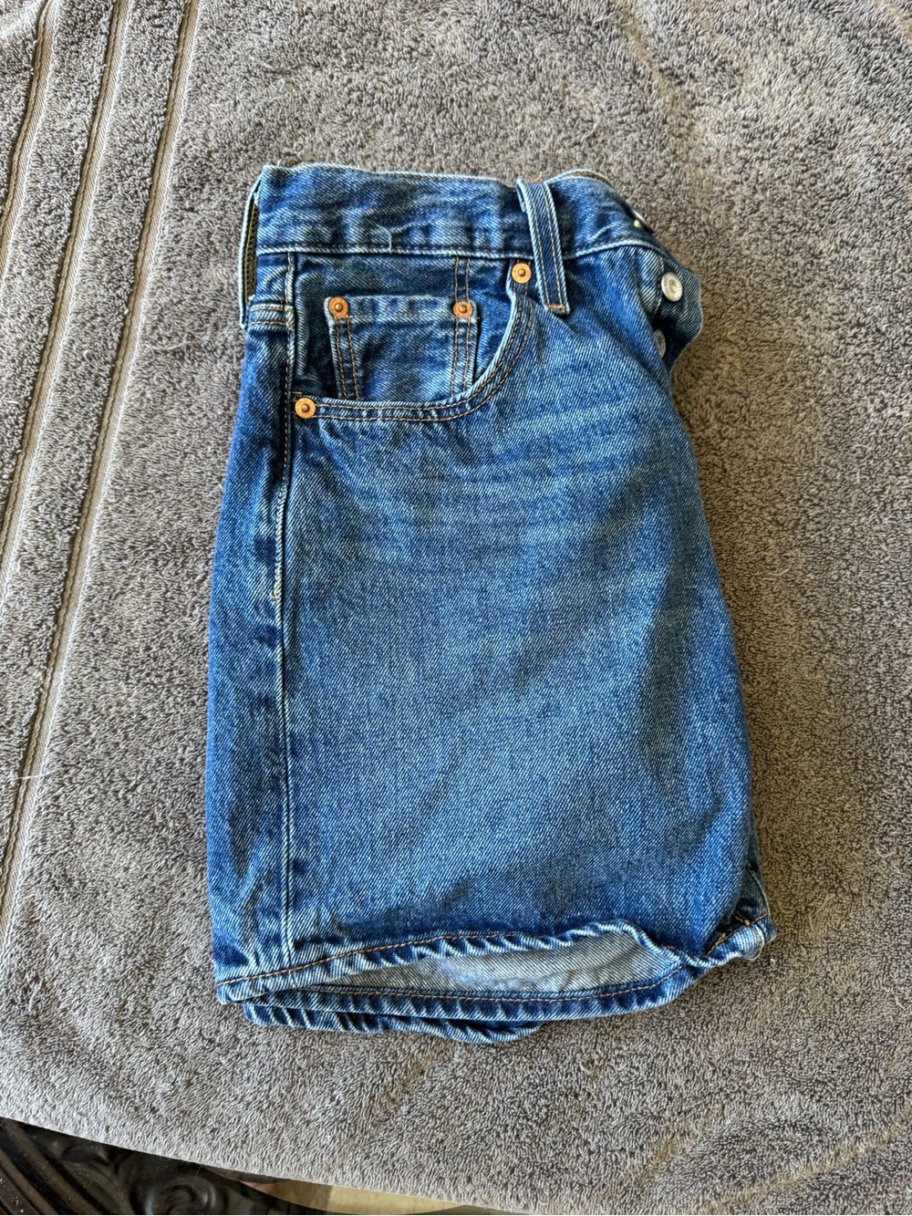 Levi's 501 Blue Button-Fly Denim Shorts-size W28 - Picture 9 of 9
